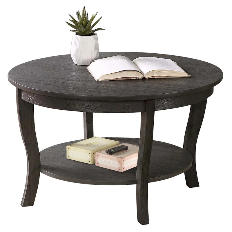 Table basse ronde avec étagère American Heritage de Convenience Concepts