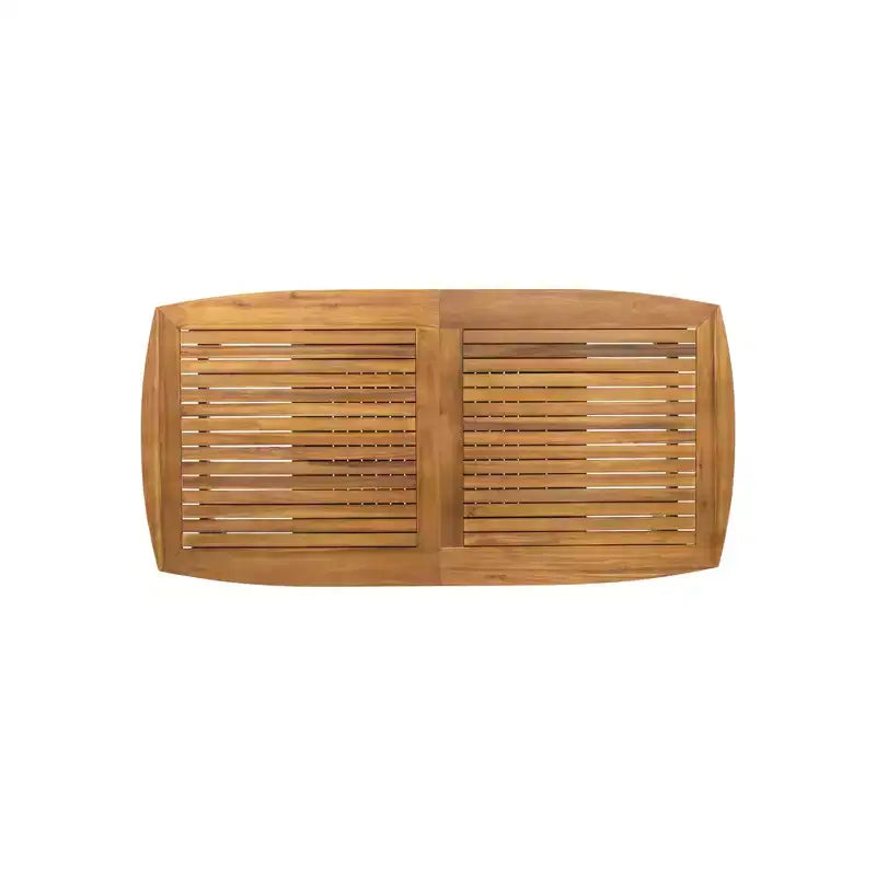 Ensemble de salle à manger d'extérieur 7 pièces extensible avec chaises empilables, table en bois d'acacia