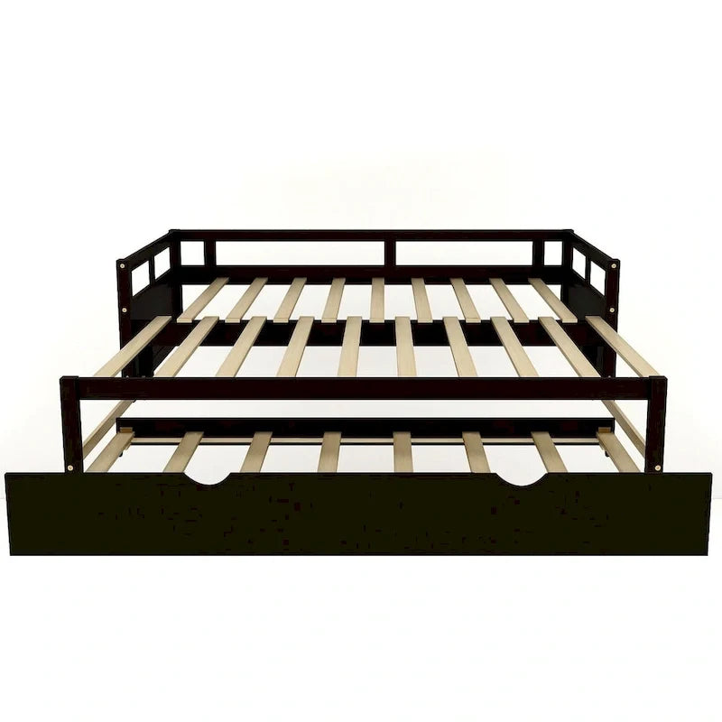 Lit gigogne extensible, Lit gigogne en bois avec tiroir-lit