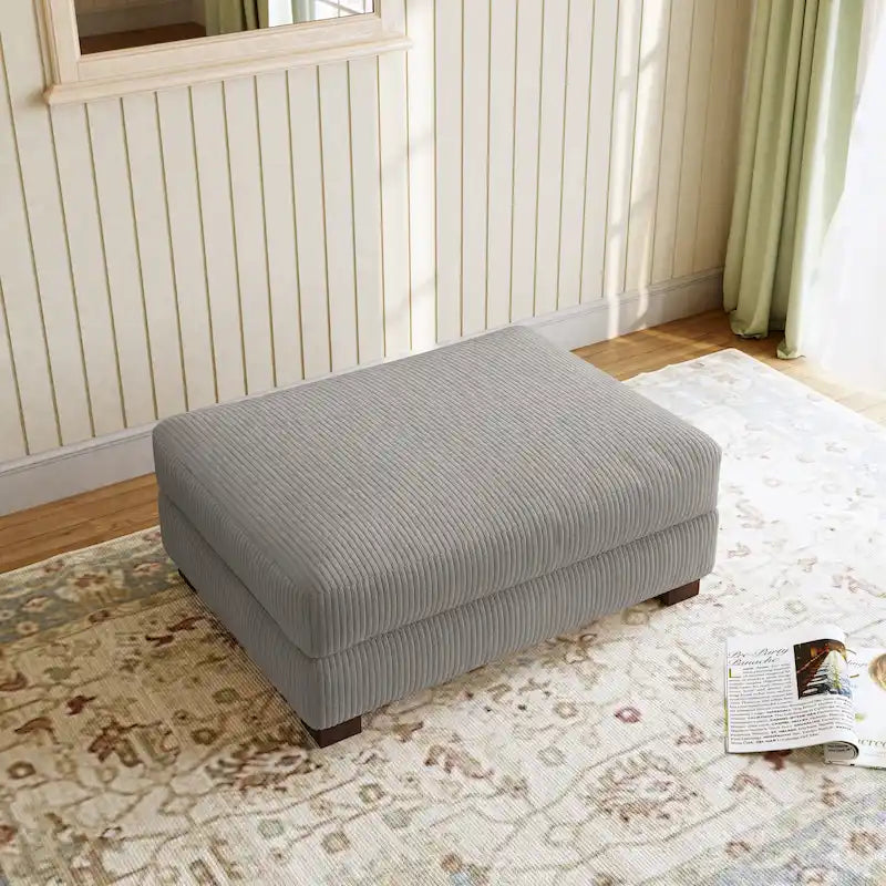 Pouffe d'appoint oversize en velours côtelé moderne