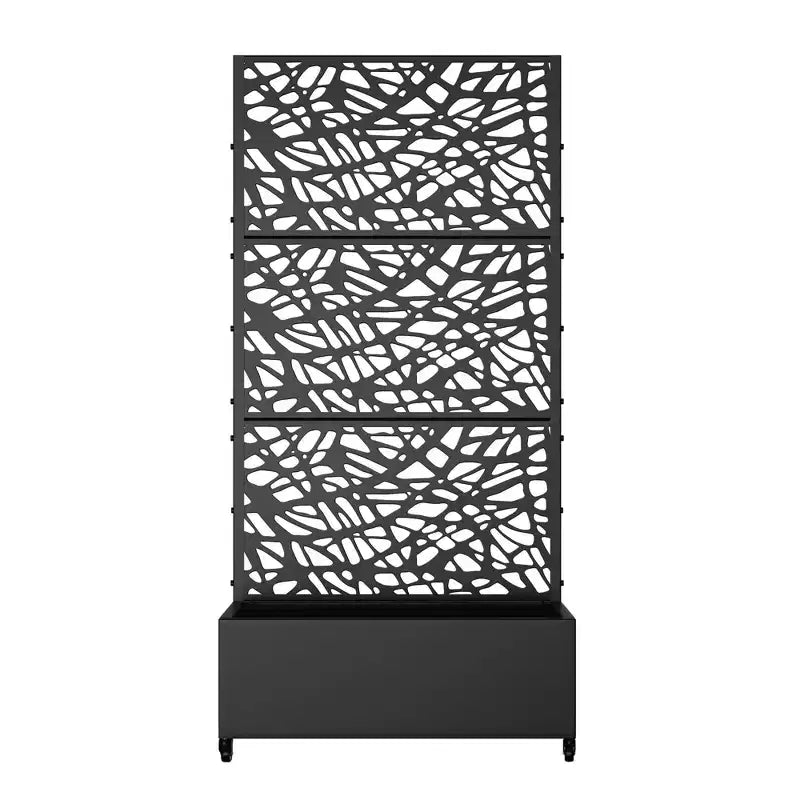 MAYEERTY Jardinière avec treillis en fer noir, style 01, 72 x 47 x 16 pouces, lot de 3 pièces
