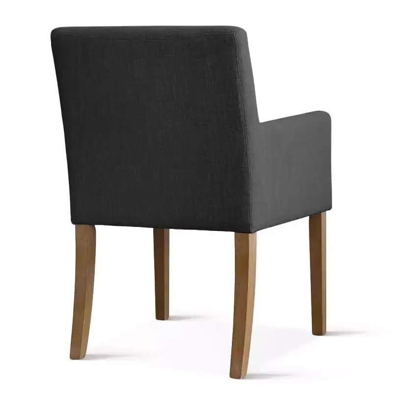 Lot de 6 chaises de salle à manger capitonnées avec accoudoirs, fauteuils modernes en lin avec pieds en bois, chaises d'appoint pour salle à manger, salon – Panipeachy