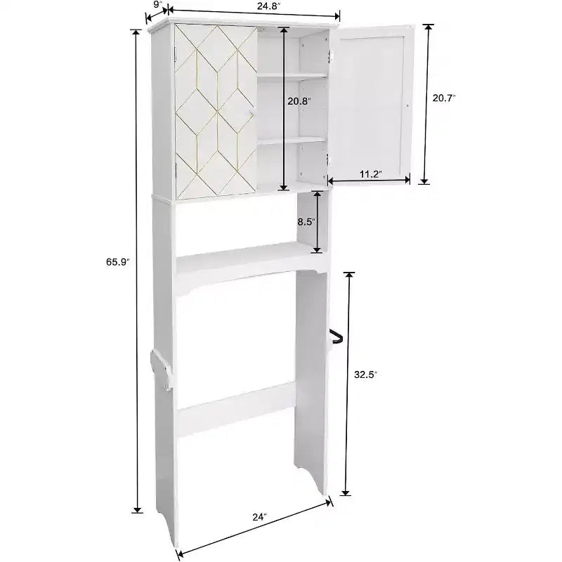 Meuble de rangement pour WC, étagère WC.