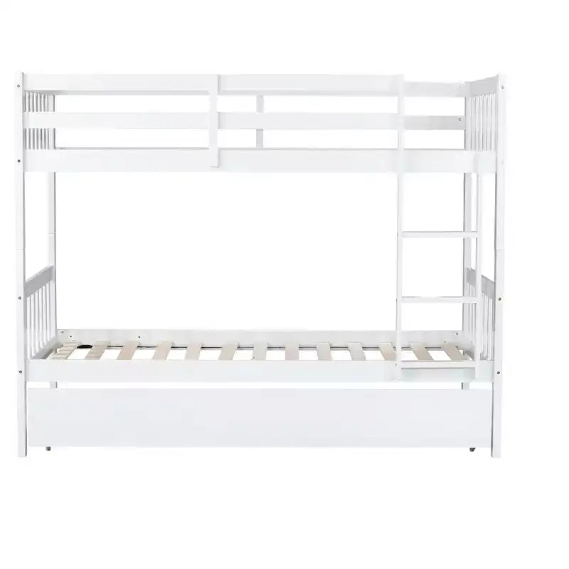 Lit superposé moderne en bois, double sur double avec lit gigogne, convertible en 2 lits