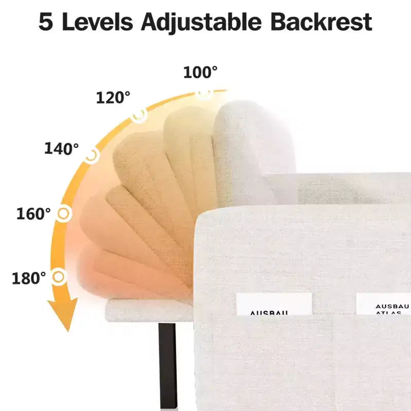 Canapé-lit convertible 2-en-1 avec méridienne de rangement, canapé d'angle en chenille avec ports USB pour salon