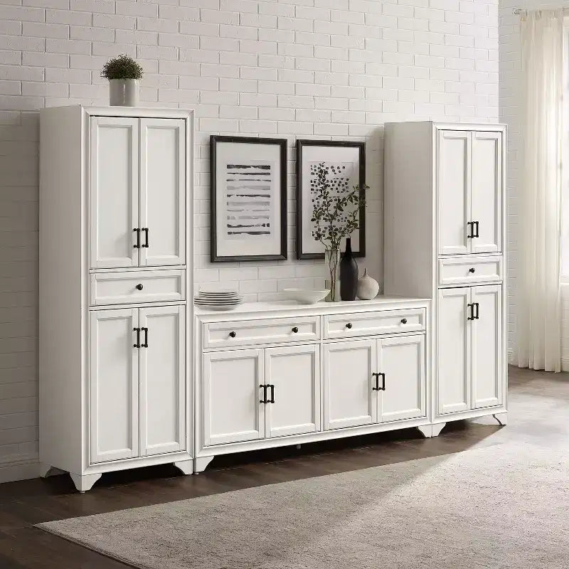 Ensemble buffet et garde-manger 3 pièces Tara aspect vieilli - Crosley