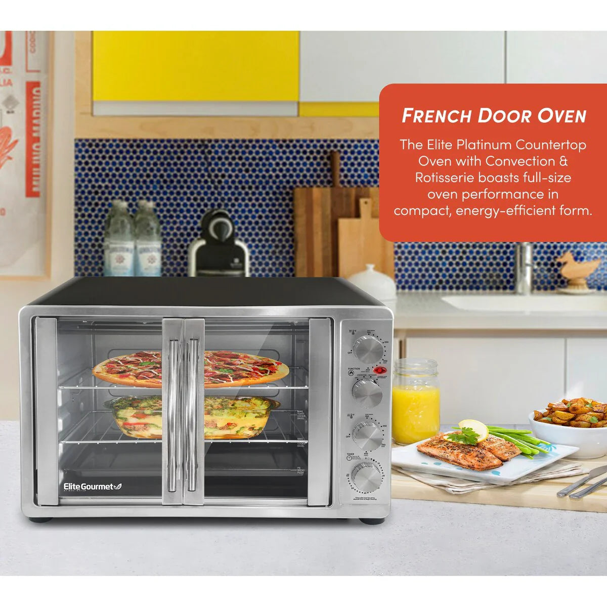 Four à double porte Elite Platinum avec rôtissoire et convection