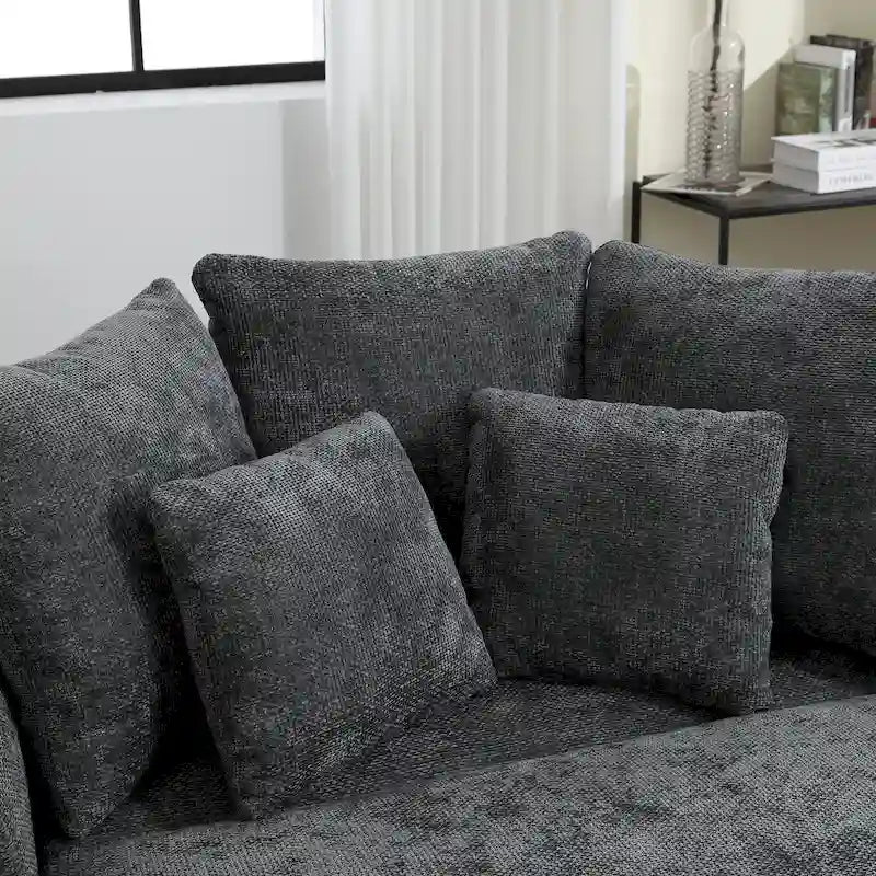 Fauteuil Moderne Rond Avec 5 Coussins Et Pouf Optionnel