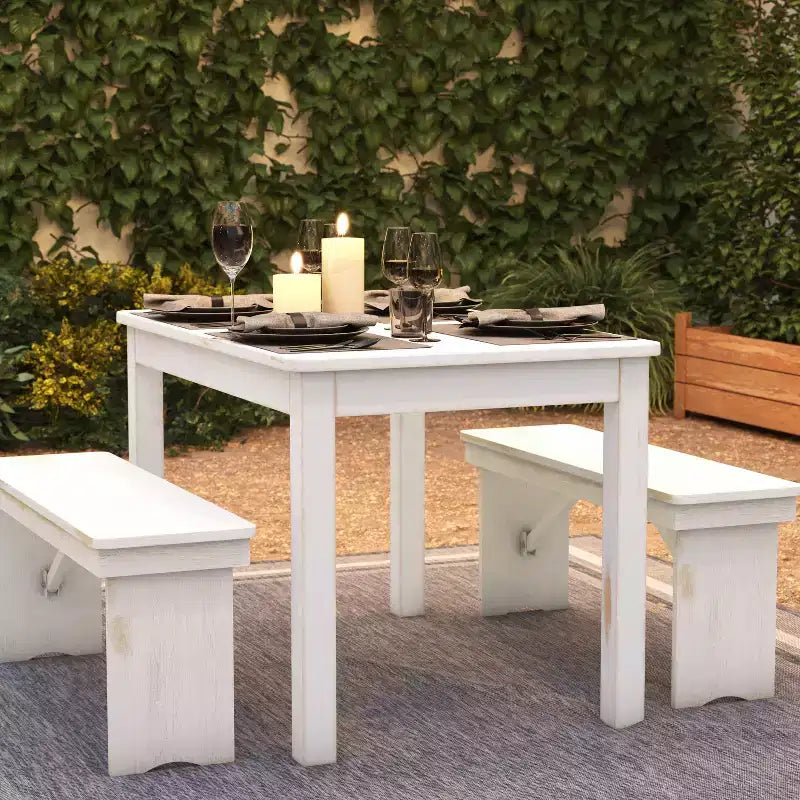 Table de salle à manger de ferme rectangulaire en pin massif 46 x 30 Flash Furniture