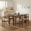 Ensemble de salle à manger 7 pièces avec table ovale et 6 chaises, grand ensemble de table de cuisine de 180 cm pour 6 personnes avec 6 chaises de salle à manger rembourrées, Noyer - Christopher Knight Home