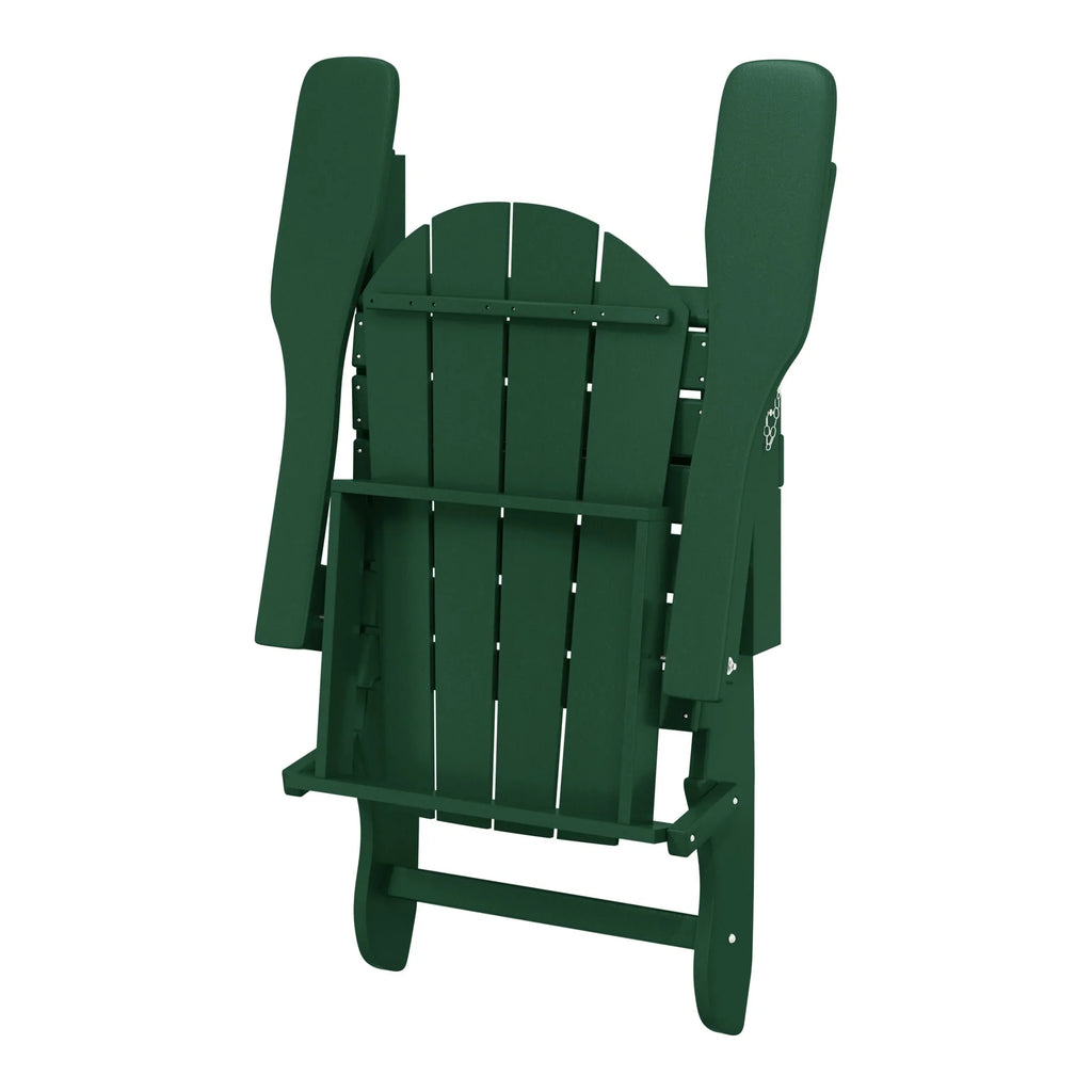 Chaise Adirondack pliante d'extérieur tout temps Polytrends Laguna résistante à la décoloration pour patio
