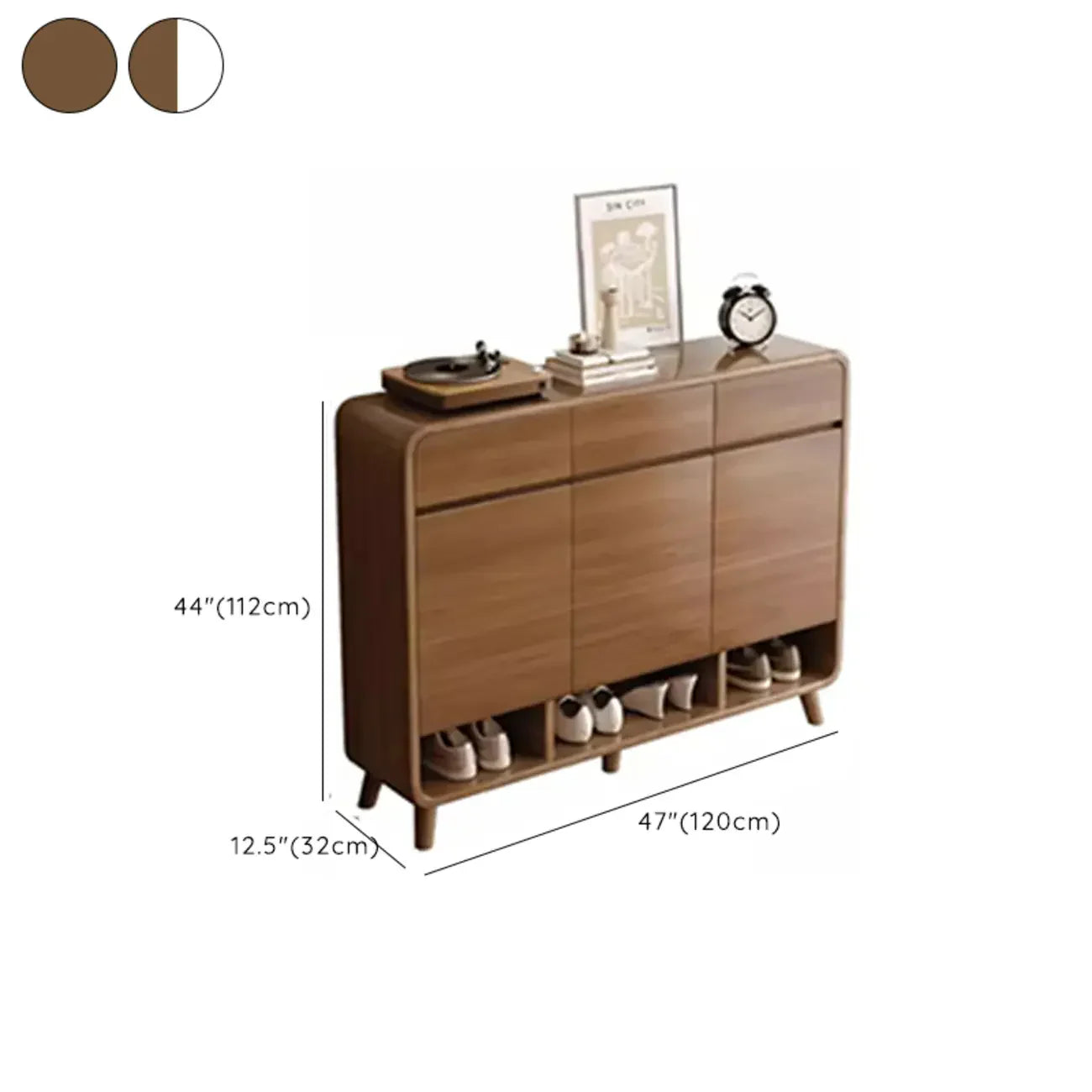 Meuble de rangement pour chaussures de couloir en bois moderne, taille moyenne