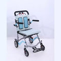 Fauteuil roulant de transport ultra-léger pour personnes âgées, fauteuil de transport pliable et portable, avec frein à main verrouillable et accoudoirs escamotables amovibles