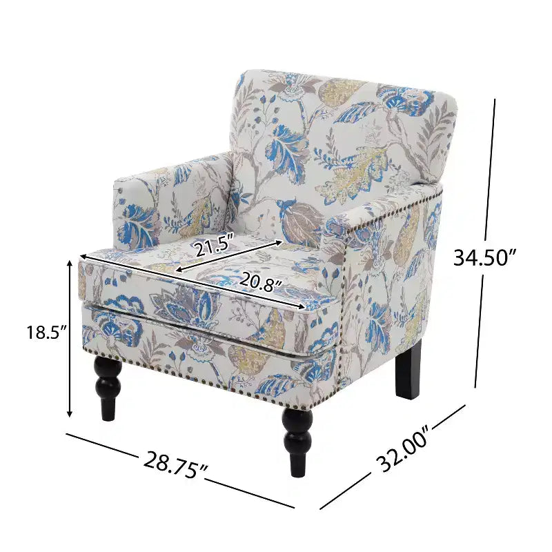 Fauteuil club contemporain Harrison Christopher Knight Home en tissu avec garniture cloutée