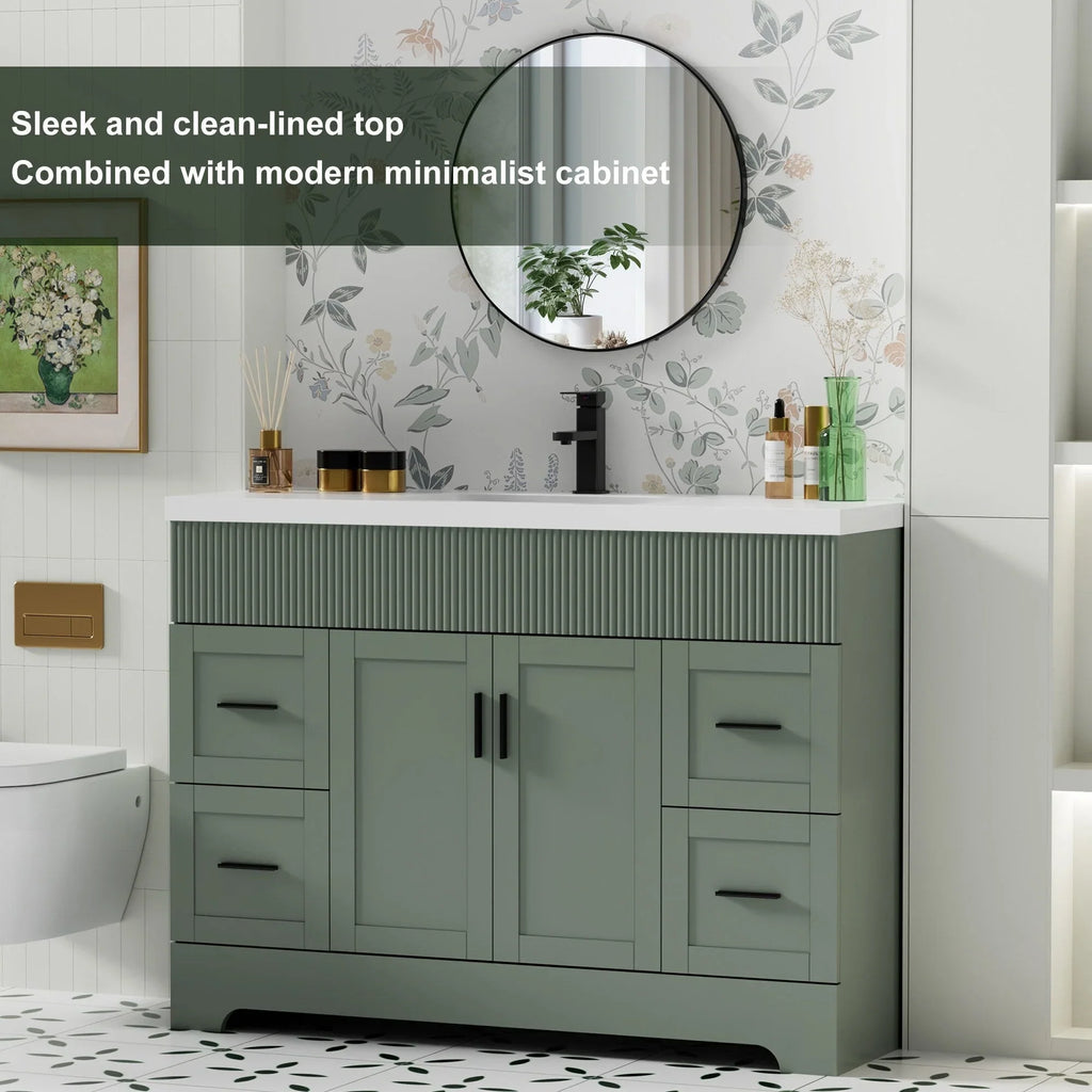 Meuble-lavabo de salle de bain Wavy Line 30/36/48 avec évier et robinet