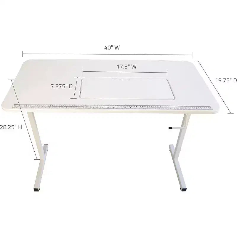 SewingRite SewStation 101 Table de couture pliante portable avec pieds en acier, blanc – Parfaite pour la maison, le bureau et les entreprises