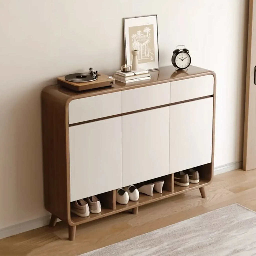 Meuble de rangement pour chaussures de couloir en bois moderne, taille moyenne