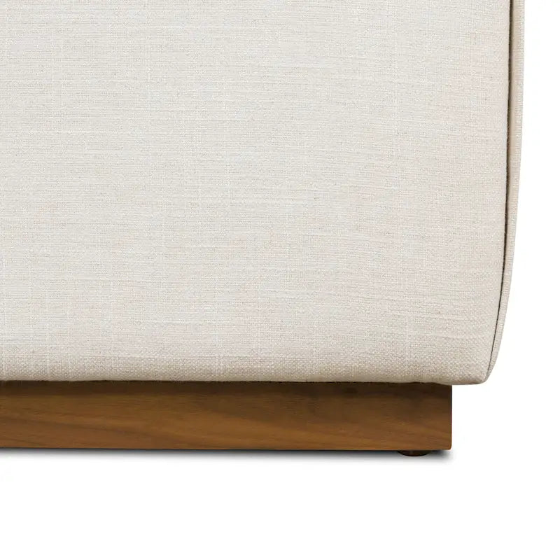 Ottoman Poly & Bark Jarmo avec table en noyer réglable – Cuir pleine fleur véritable italien