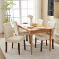 Lot de 6 / 4 chaises de salle à manger Parsons capitonnées - Chaises de cuisine en tissu rembourrées avec pieds en bois et sièges rembourrés - Meubles de salon et de cuisine