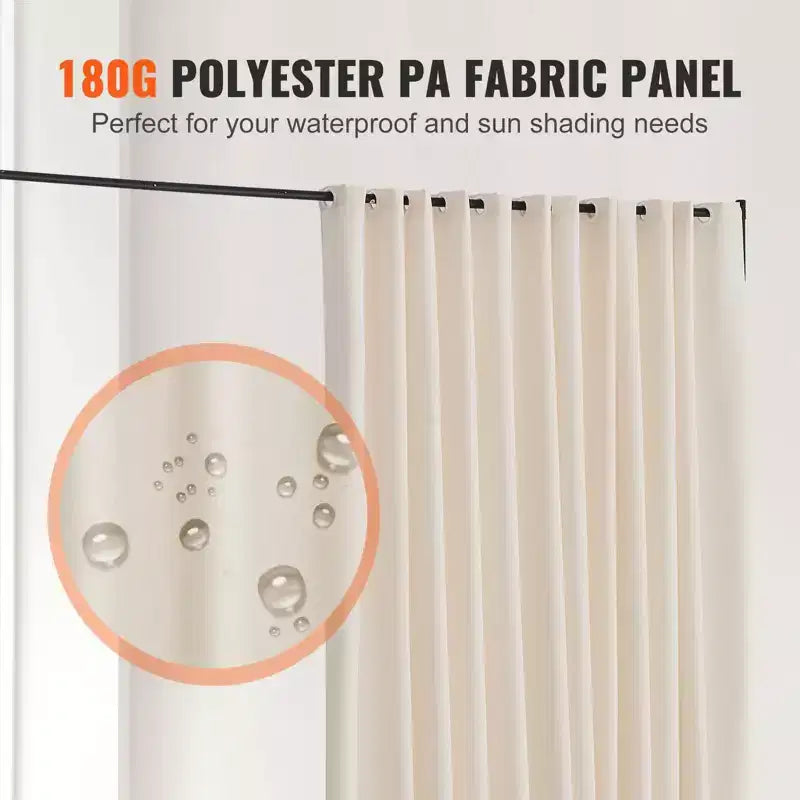 Séparateur de pièce VEVOR, séparateur de pièce portable avec roulettes, support de rideau, écran de confidentialité autoportant pour bureau, beige
