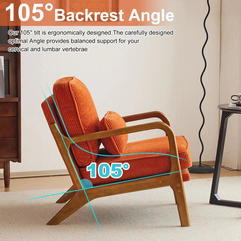 Fauteuil d'appoint rembourré Mid-Century Modern