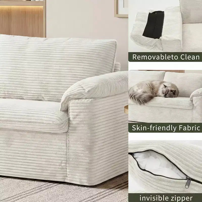 Canapé Dyonery 86 Cloud, assise profonde et accoudoirs larges, cadre robuste, design ergonomique respirant