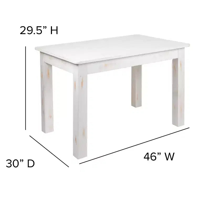 Table de salle à manger de ferme rectangulaire en pin massif 46 x 30 Flash Furniture