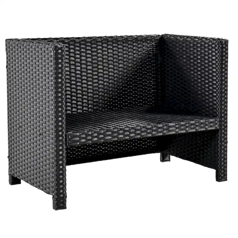 Canapé d'angle d'extérieur en rotin pour spa, forme quadrilatérale