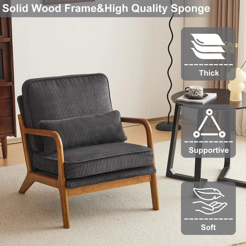 Fauteuil d'appoint rembourré Mid-Century Modern