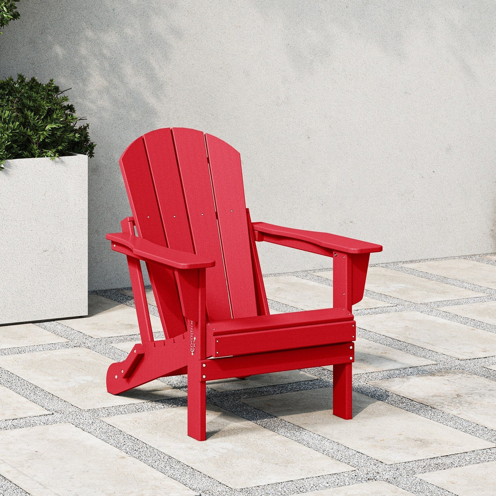 Chaise Adirondack pliante d'extérieur tout temps Polytrends Laguna résistante à la décoloration pour patio