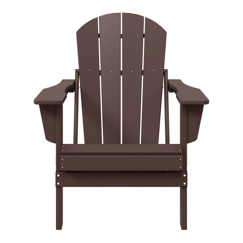 Chaise Adirondack pliante d'extérieur tout temps Polytrends Laguna résistante à la décoloration pour patio