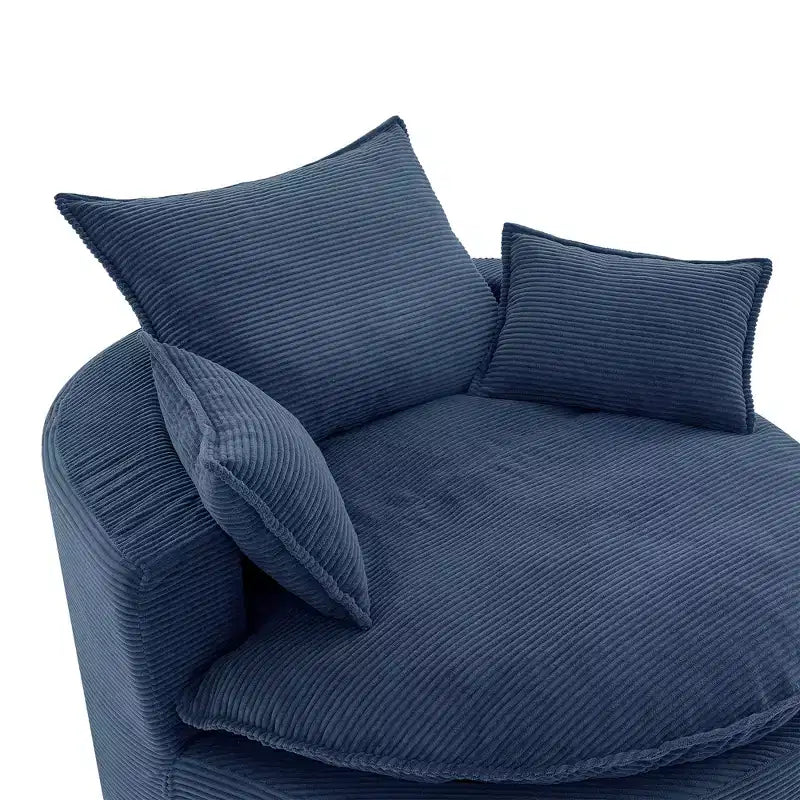 Fauteuil d'appoint pivotant à 360°, Fauteuil pivotant rond en forme de baril avec coussin pour salon