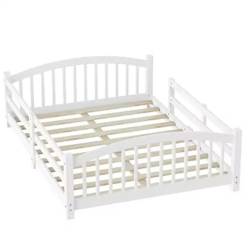 Lit bas Montessori pleine grandeur Luxystar avec barrières de sécurité et tête de lit