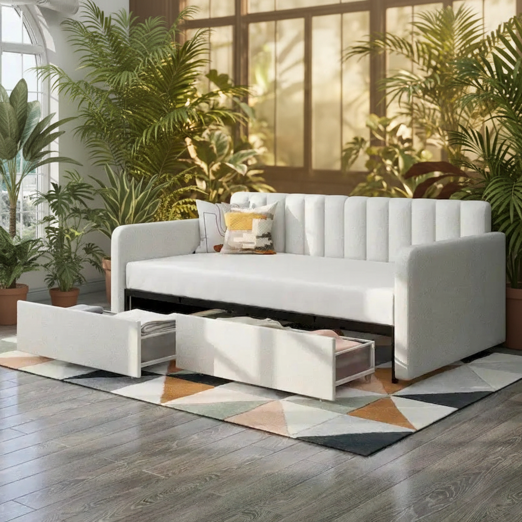 Upholstered Daybed - Botanical Background